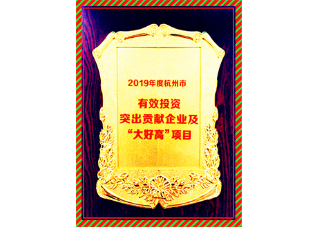 中欣晶圓榮獲2019年度杭州市有效投資突出貢獻企業及“大好高”項目